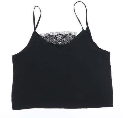 Womens UK Size M Preworn Black Camisole Blouse