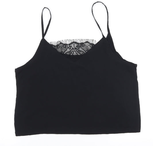 Womens UK Size M Preworn Black Camisole Blouse