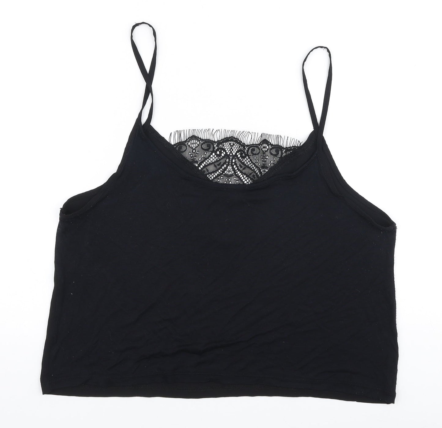 Womens UK Size M Preworn Black Camisole Blouse
