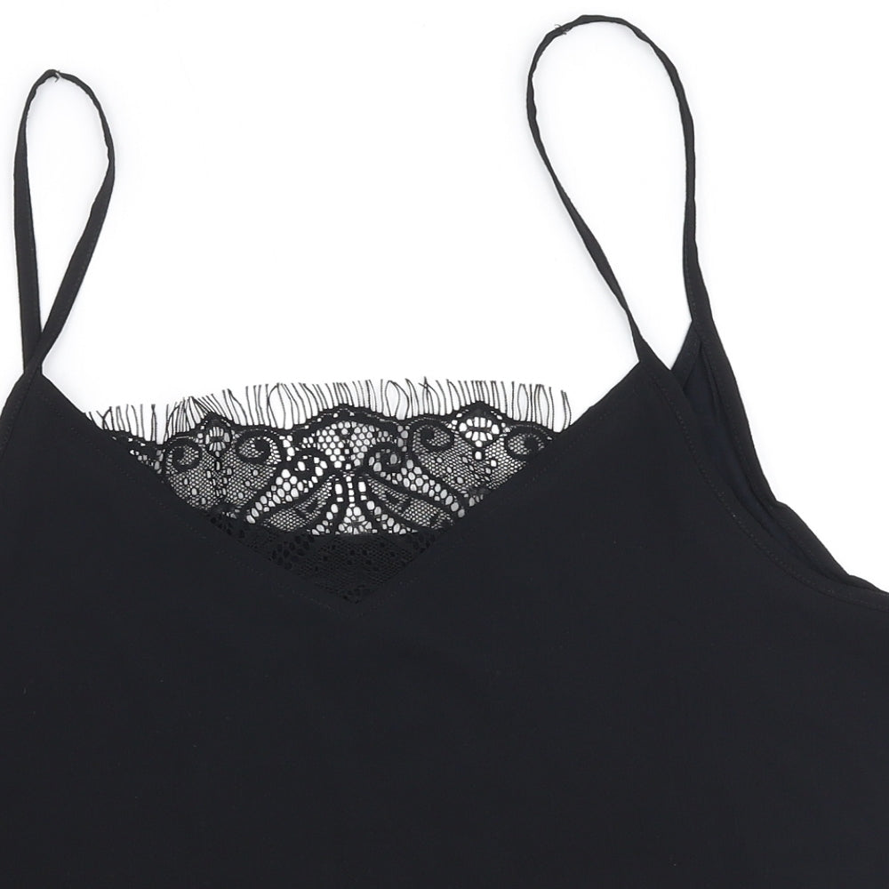 Womens UK Size M Preworn Black Camisole Blouse