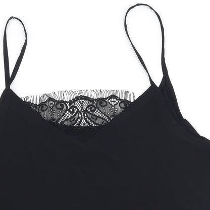Womens UK Size M Preworn Black Camisole Blouse