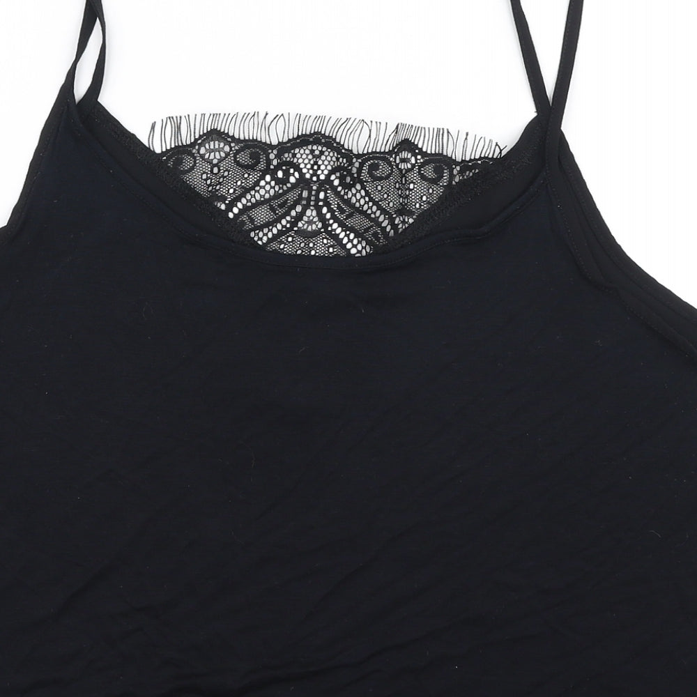 Womens UK Size M Preworn Black Camisole Blouse