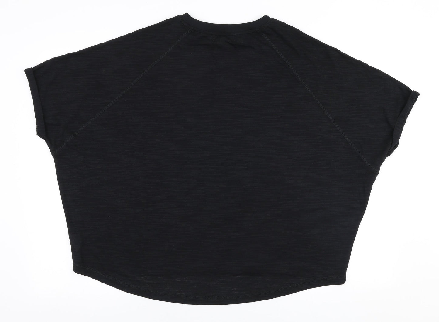 River Island Womens Black  Polyester Jersey T-Shirt Size S Round Neck Pullover