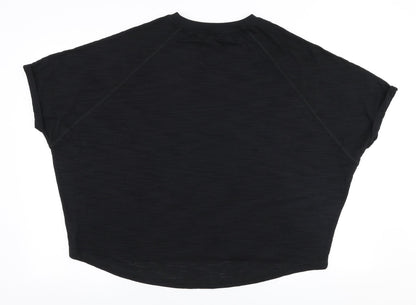 River Island Womens Black  Polyester Jersey T-Shirt Size S Round Neck Pullover