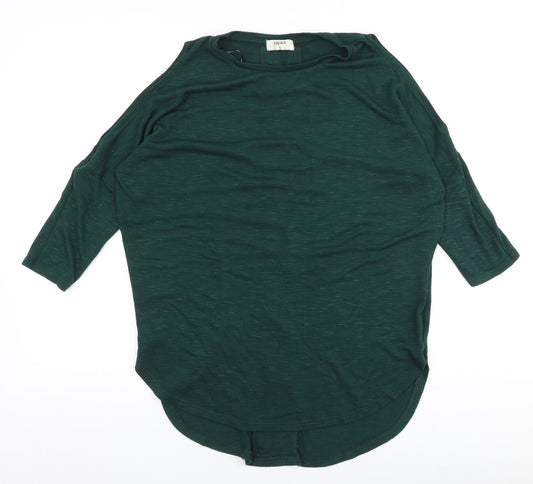 Papaya Womens Green  Viscose Basic Blouse Size S Round Neck