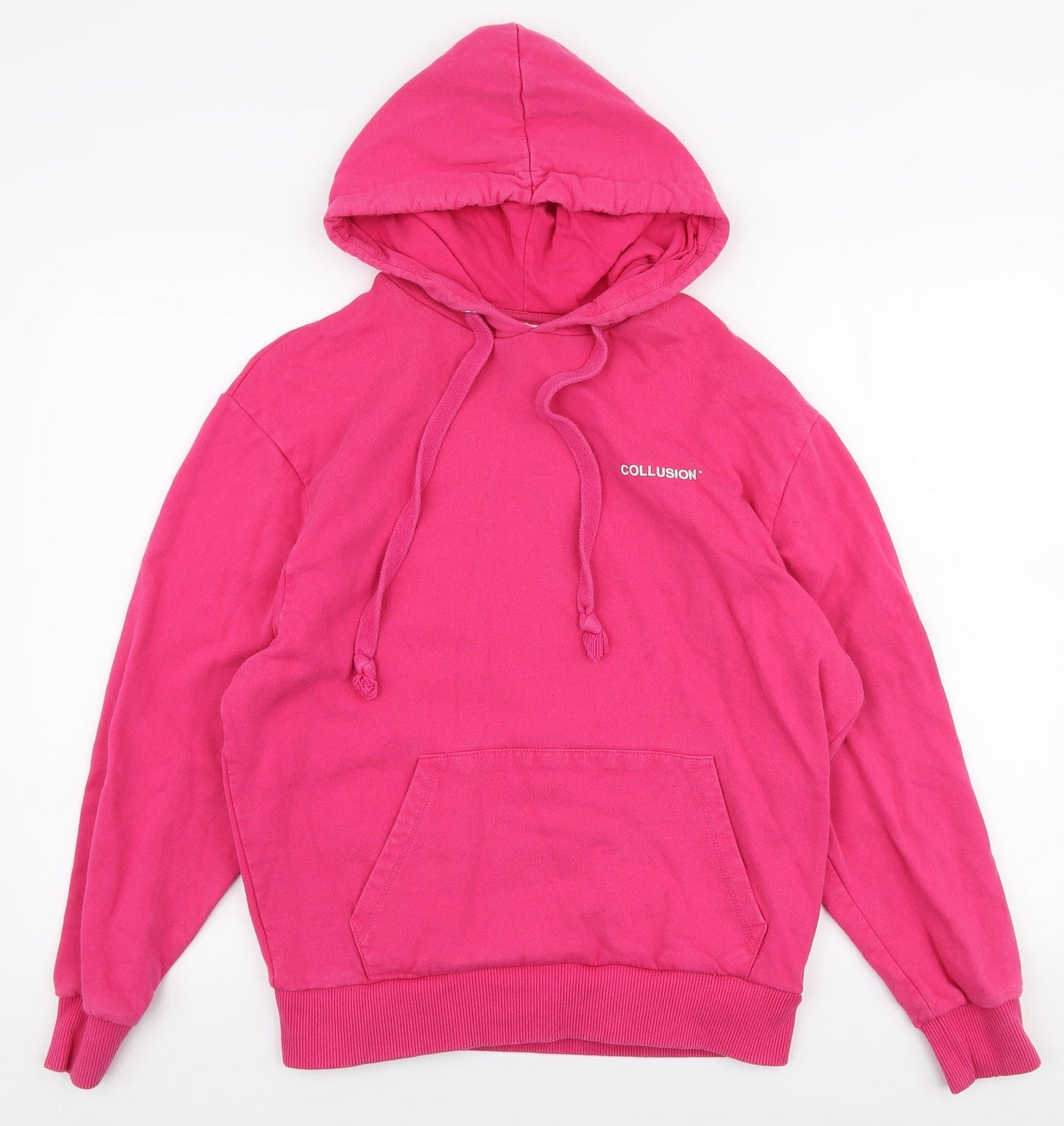 Womens UK Size XS COLLUSION Pink Pullover Hoodie