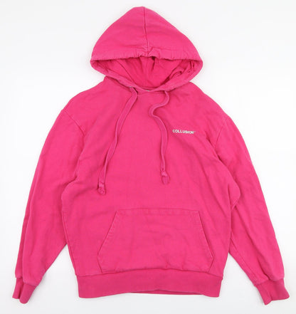 Womens UK Size XS COLLUSION Pink Pullover Hoodie