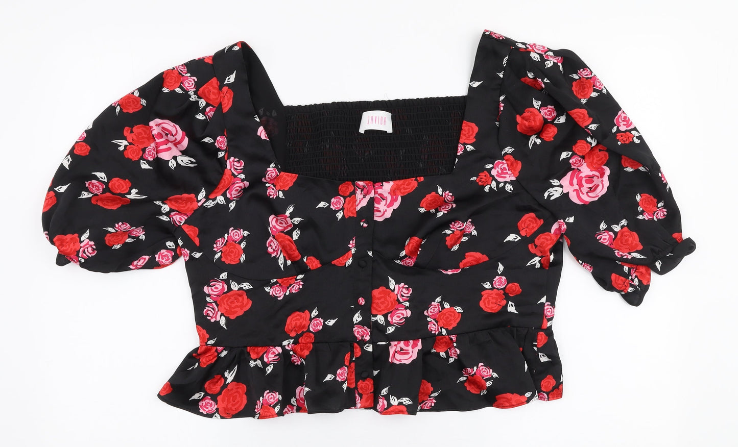 Womens UK Size XL Savida Multicoloured Cropped Blouse