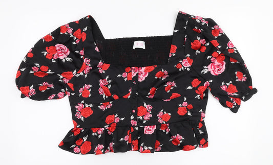 Womens UK Size XL Savida Multicoloured Cropped Blouse