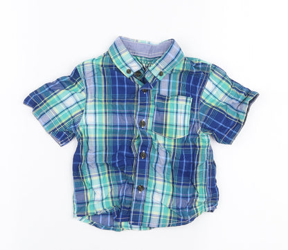 Rebel Boys Multicoloured Plaid 100% Cotton Basic Dress Shirt Size 18-24 Months Collared Button