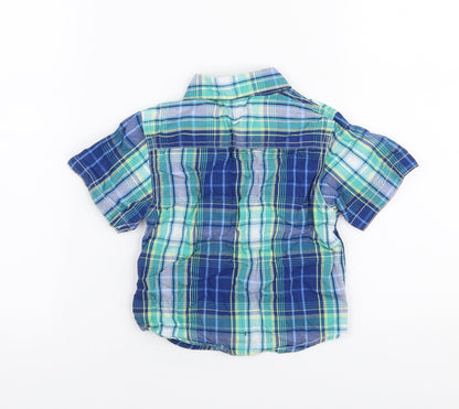 Rebel Boys Multicoloured Plaid 100% Cotton Basic Dress Shirt Size 18-24 Months Collared Button