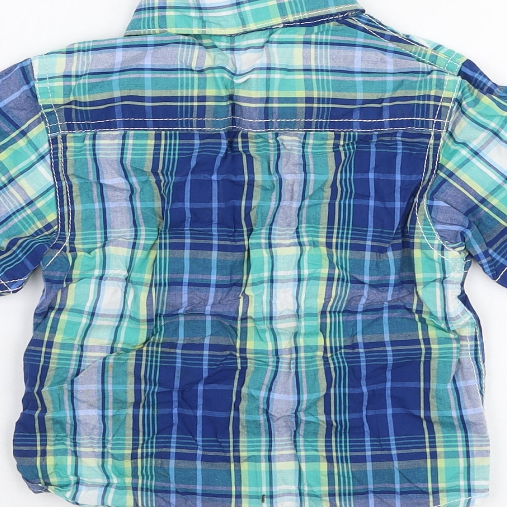 Rebel Boys Multicoloured Plaid 100% Cotton Basic Dress Shirt Size 18-24 Months Collared Button