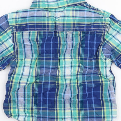 Rebel Boys Multicoloured Plaid 100% Cotton Basic Dress Shirt Size 18-24 Months Collared Button