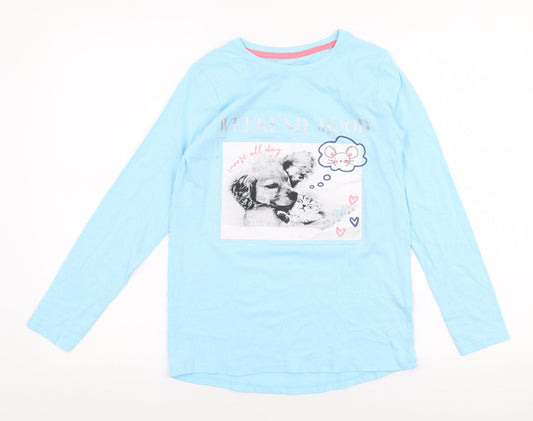 Womens UK Size S Dunnes Stores Blue Jersey T-Shirt