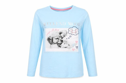 Womens UK Size S Dunnes Stores Blue Jersey T-Shirt