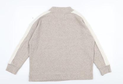 F&F Womens Beige High Neck  Polyester Pullover Jumper Size 8