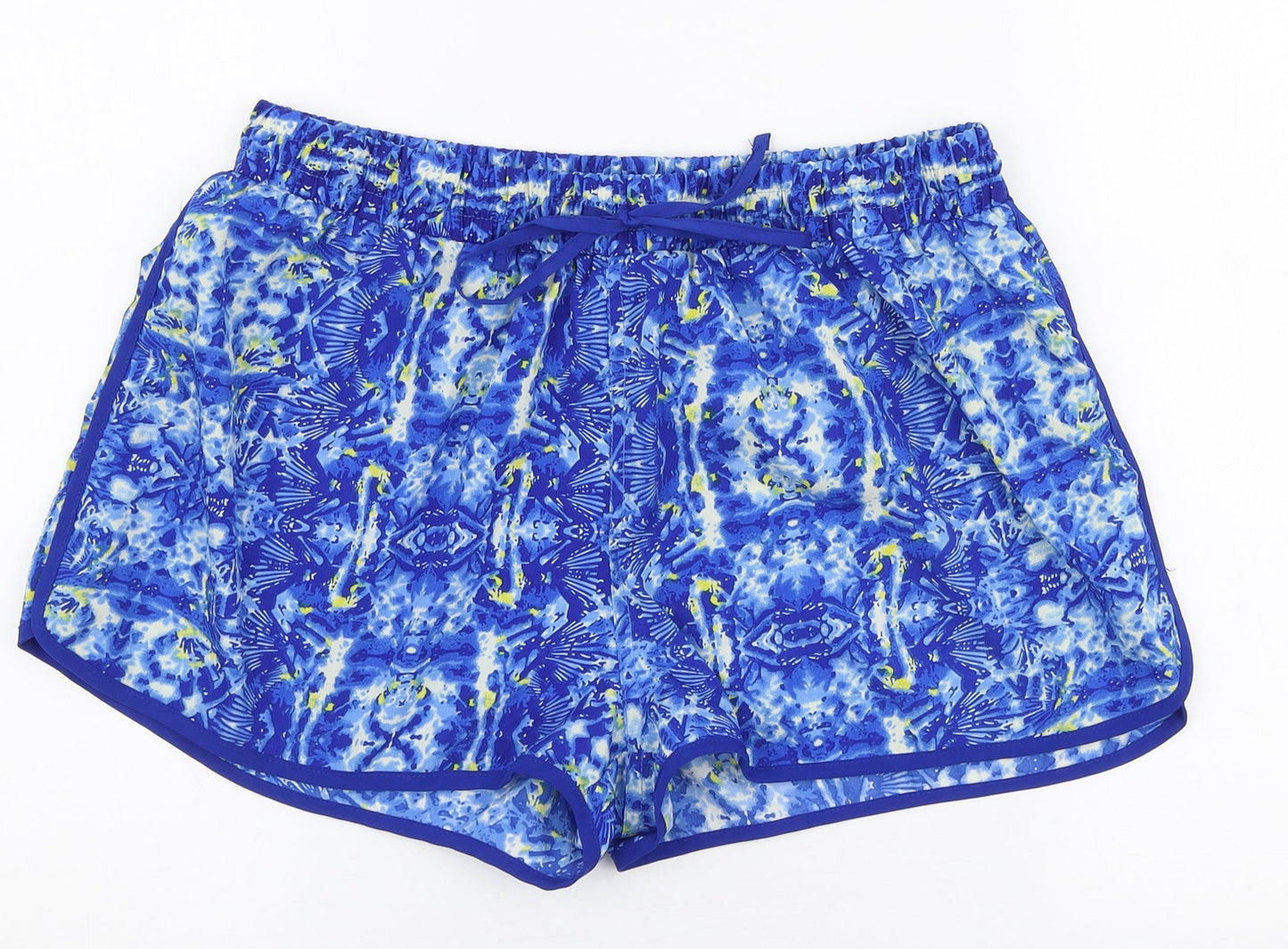 Atmosphere Womens Blue Geometric Polyester Hot Pants Shorts Size 14 L3 in Regular Drawstring
