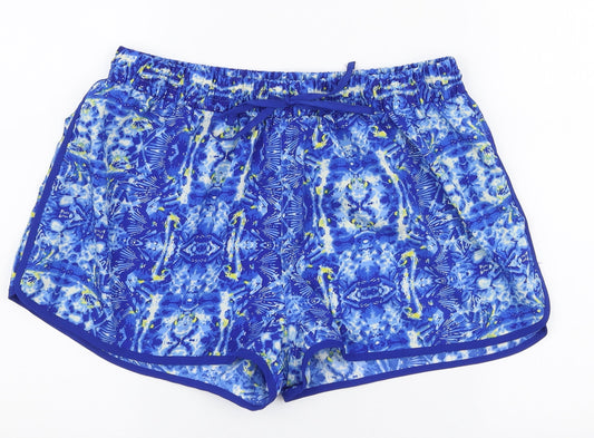 Atmosphere Womens Blue Geometric Polyester Hot Pants Shorts Size 14 L3 in Regular Drawstring