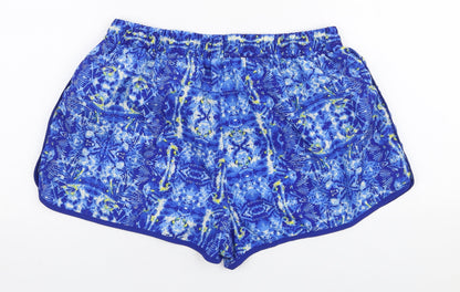 Atmosphere Womens Blue Geometric Polyester Hot Pants Shorts Size 14 L3 in Regular Drawstring