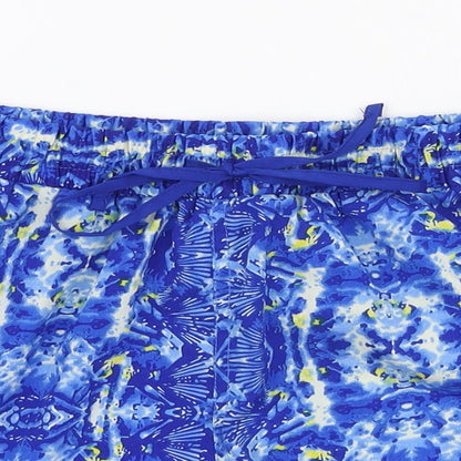 Atmosphere Womens Blue Geometric Polyester Hot Pants Shorts Size 14 L3 in Regular Drawstring
