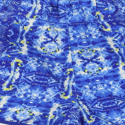 Atmosphere Womens Blue Geometric Polyester Hot Pants Shorts Size 14 L3 in Regular Drawstring