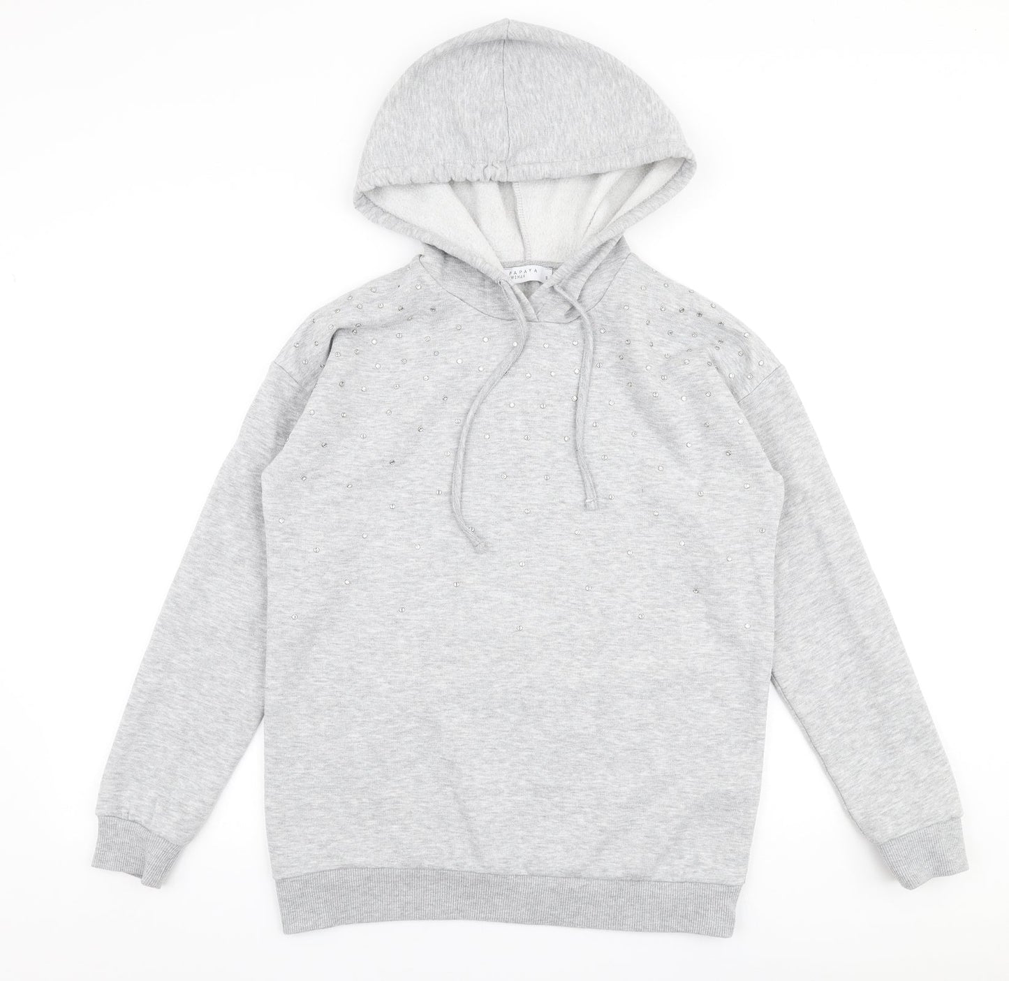Papaya Womens Grey  Polyester Pullover Hoodie Size S  Pullover