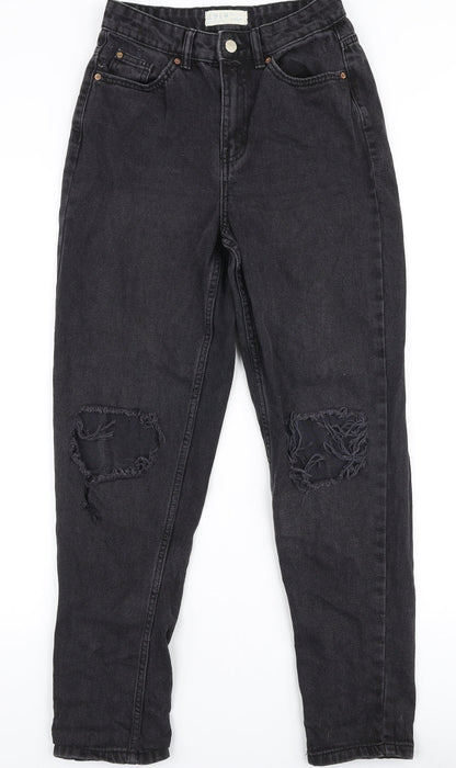 Denim Co Womens Black  100% Cotton Mom Jeans Size 6 L28 in Regular Zip