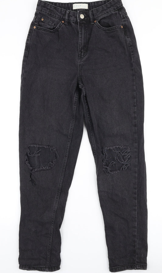 Denim Co Womens Black  100% Cotton Mom Jeans Size 6 L28 in Regular Zip