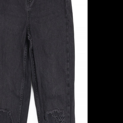 Denim Co Womens Black  100% Cotton Mom Jeans Size 6 L28 in Regular Zip