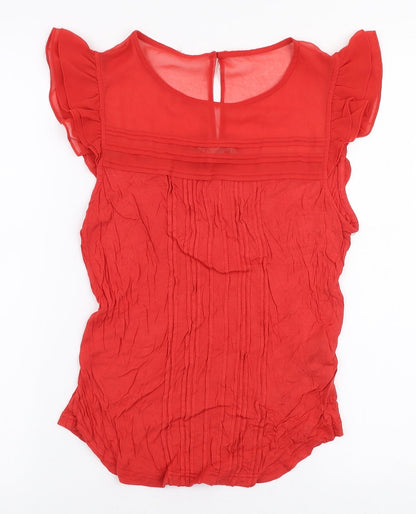 Womens UK Size S H&M Red Jersey Blouse
