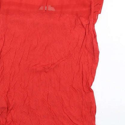 Womens UK Size S H&M Red Jersey Blouse