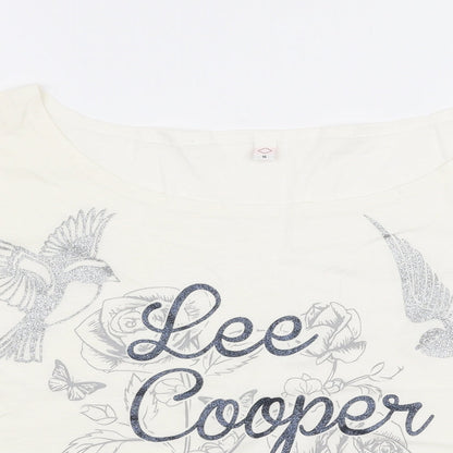Womens UK Size 16 Lee Cooper White Cropped T-Shirt