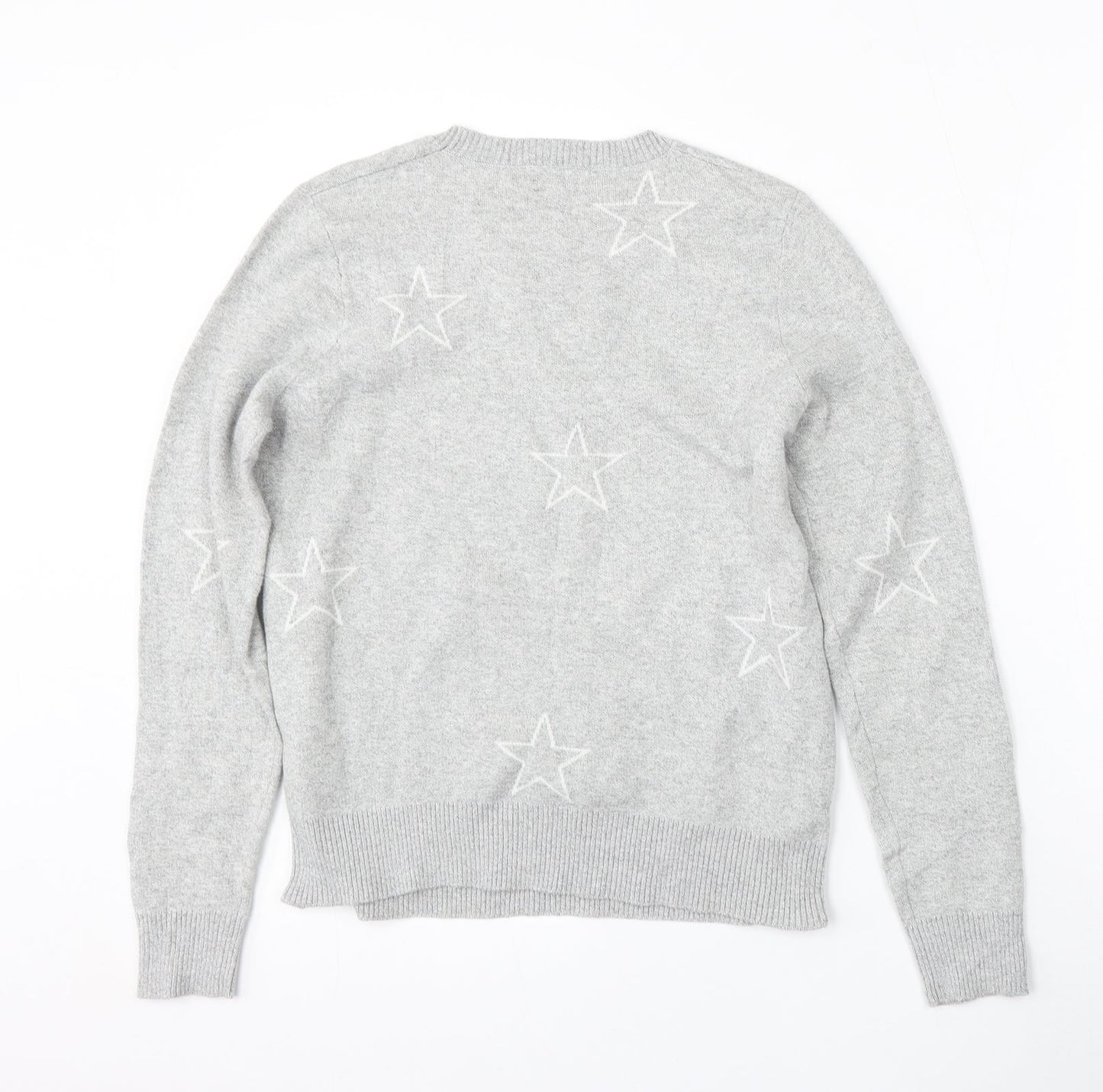 Elwood Womens Grey Round Neck  Acrylic Pullover Jumper Size 8
