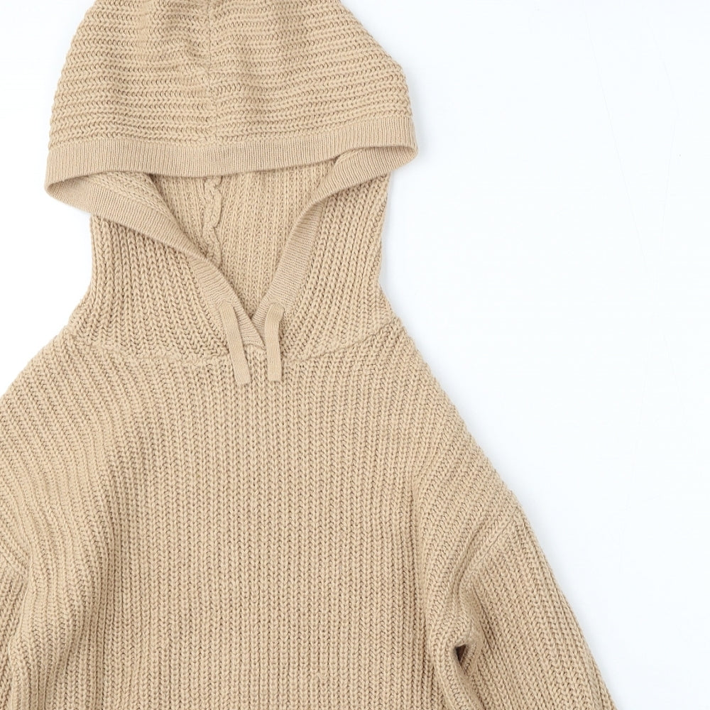 915 Generation Girls Beige  Acrylic Pullover Hoodie Size 12-13 Years