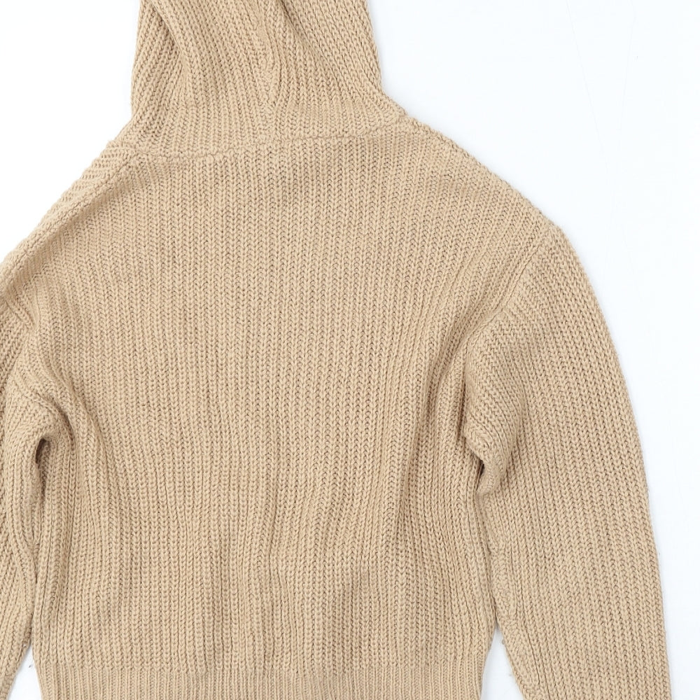 915 Generation Girls Beige  Acrylic Pullover Hoodie Size 12-13 Years