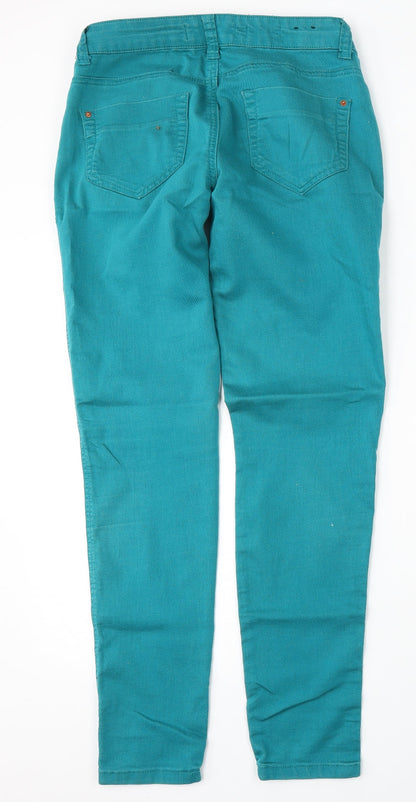 Yes Yes Womens Blue  Cotton Skinny Jeans Size 10 L32 in Regular Button