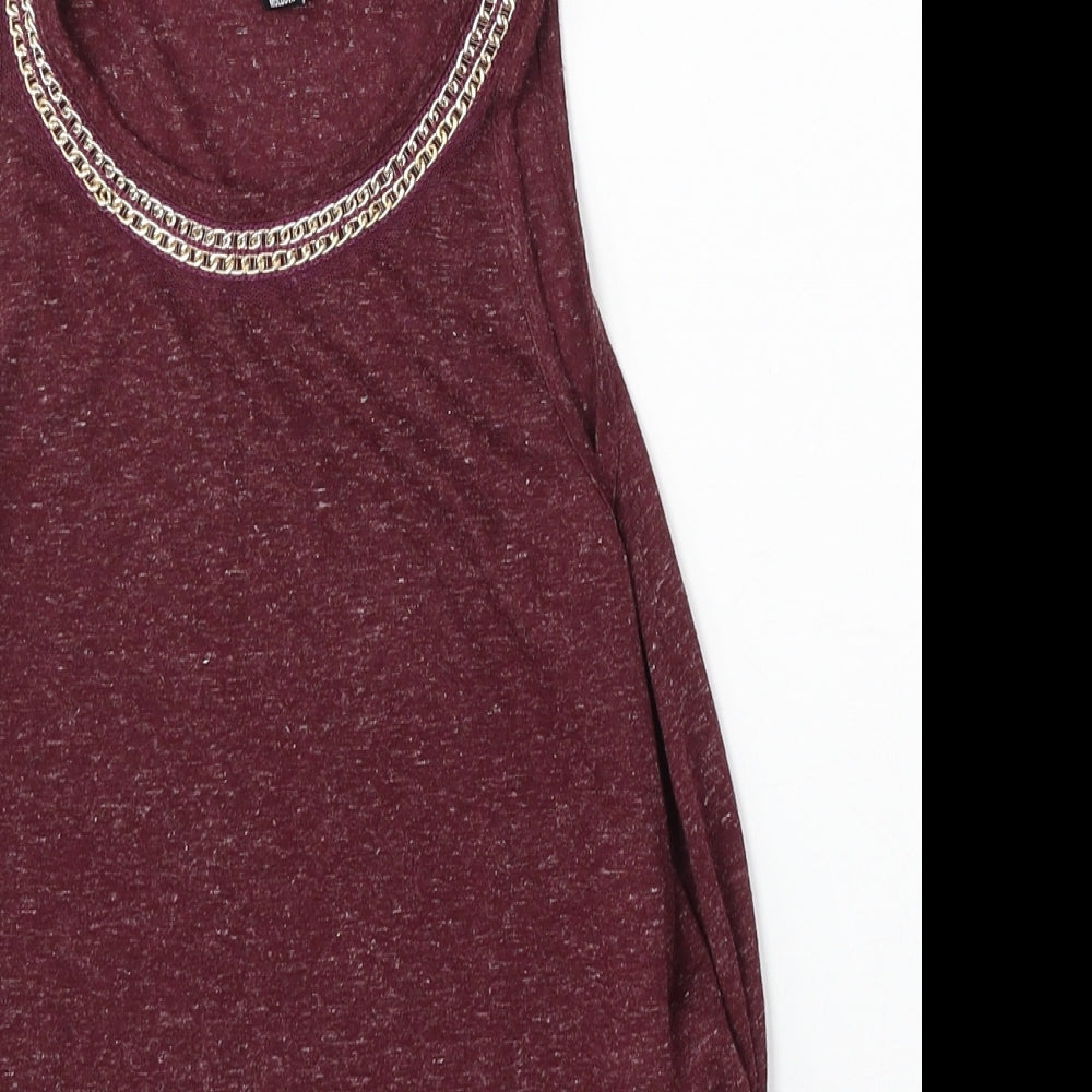 Atmosphere Womens Purple  Polyester Basic Tank Size 6 Round Neck