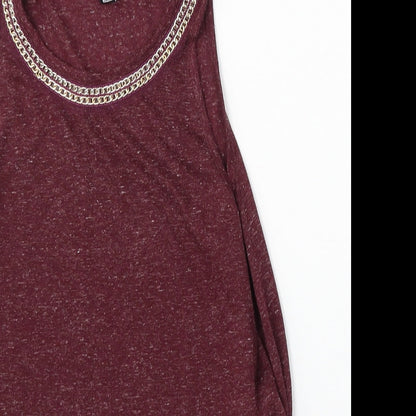 Atmosphere Womens Purple  Polyester Basic Tank Size 6 Round Neck