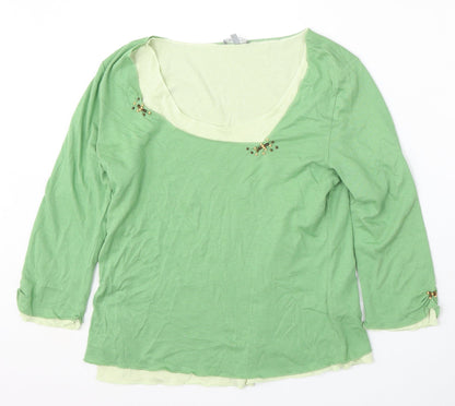 Womens UK Size 14 Per Una Green Pullover Jumper