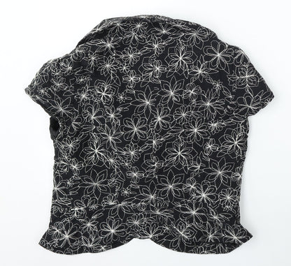 Kaliko Womens Blue Floral Cotton Jacket Blazer Size 12