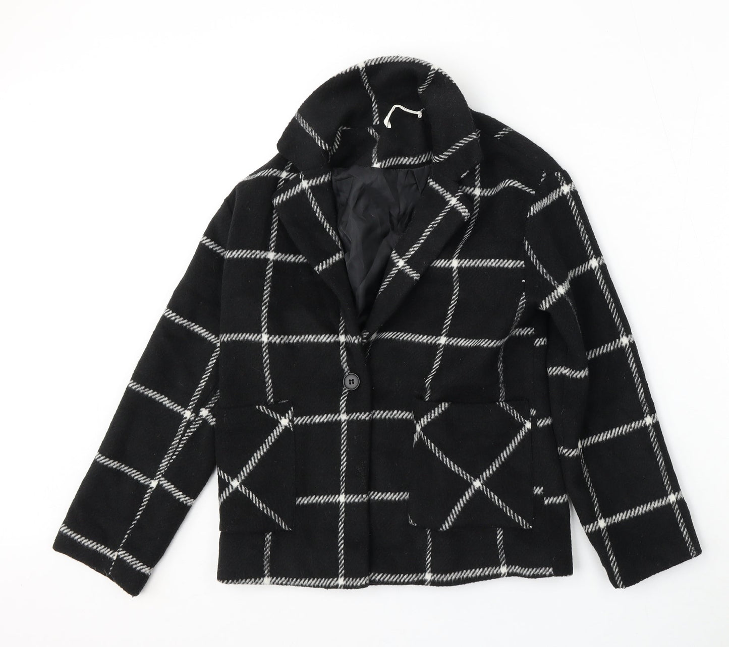 SheIn Girls Black Geometric  Jacket  Size 9 Years