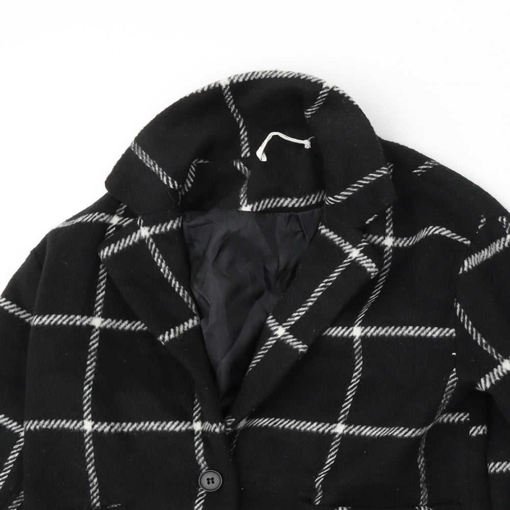 SheIn Girls Black Geometric  Jacket  Size 9 Years