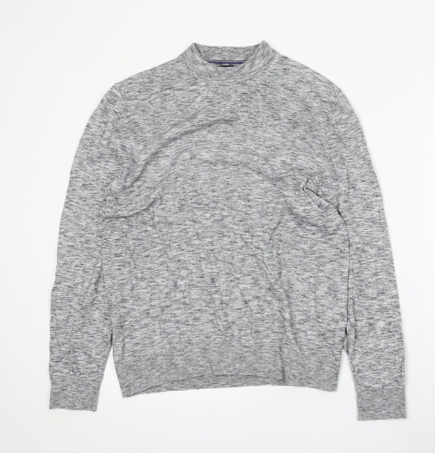 Burton Mens Grey Mock Neck  Polyester Pullover Jumper Size M