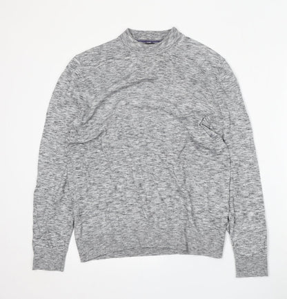 Burton Mens Grey Mock Neck  Polyester Pullover Jumper Size M