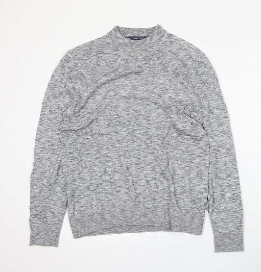 Burton Mens Grey Mock Neck  Polyester Pullover Jumper Size M
