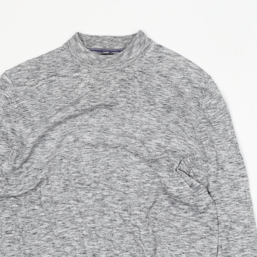 Burton Mens Grey Mock Neck  Polyester Pullover Jumper Size M