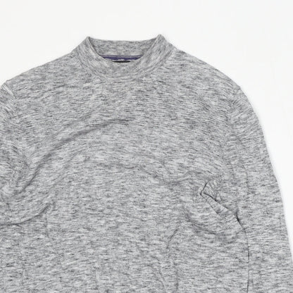Burton Mens Grey Mock Neck  Polyester Pullover Jumper Size M