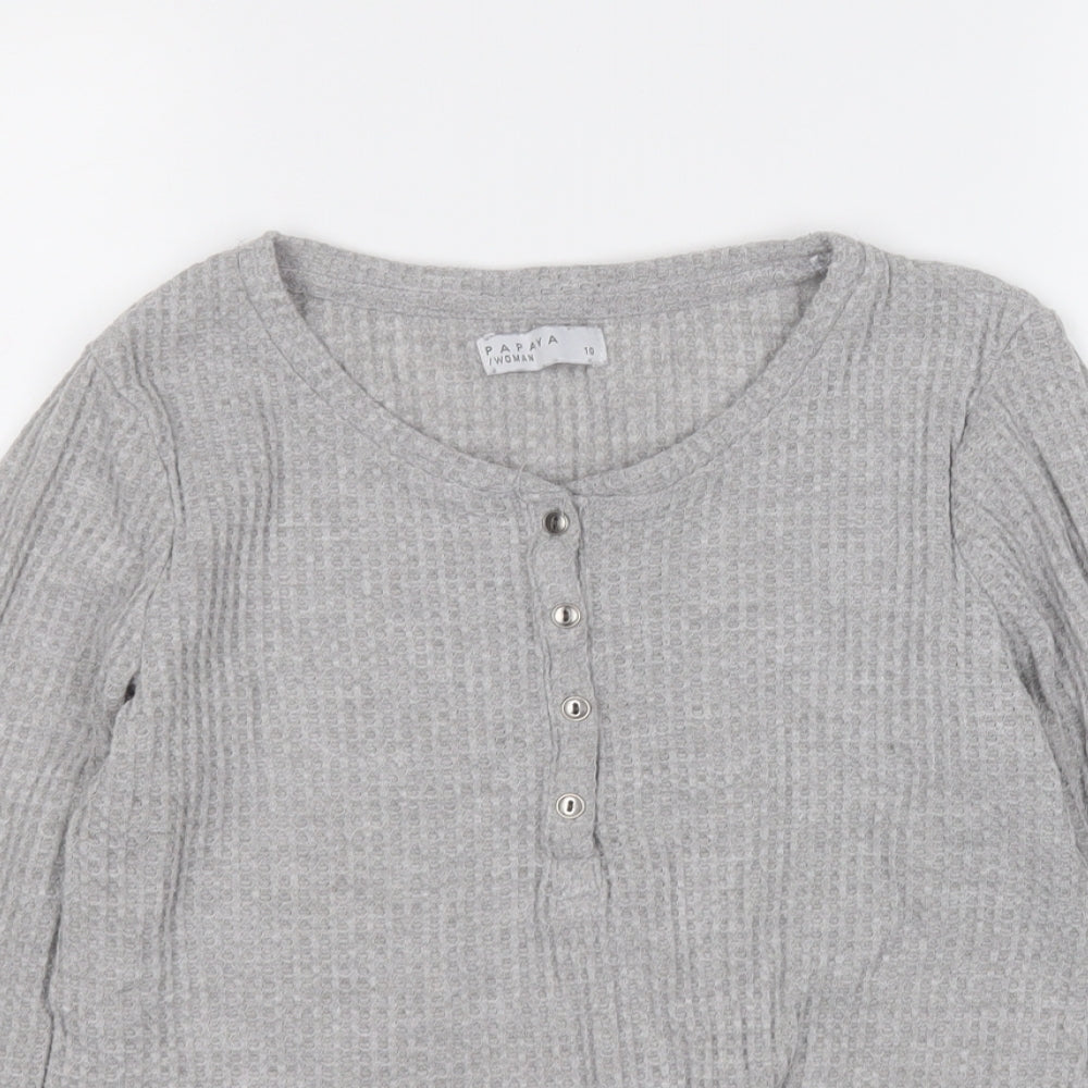 Womens UK Size 10 Papaya Grey Pullover Jumper