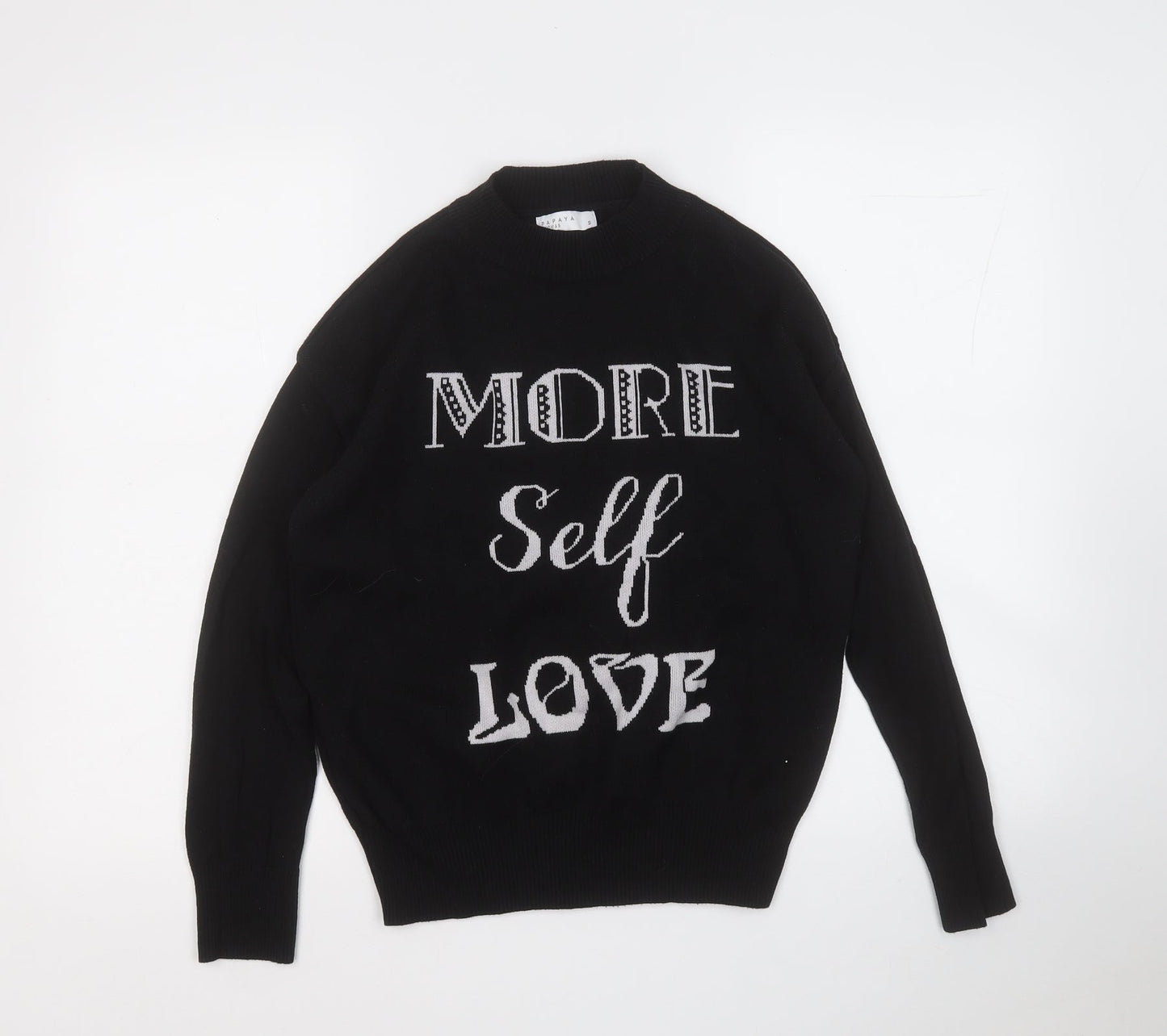 Womens UK Size S Papaya Black Pullover Jumper