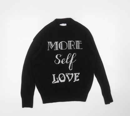 Womens UK Size S Papaya Black Pullover Jumper